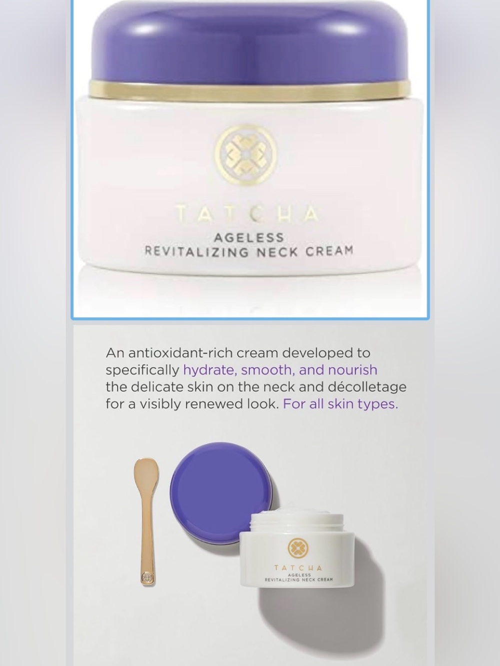 Tatcha ageless Neck Cream - new